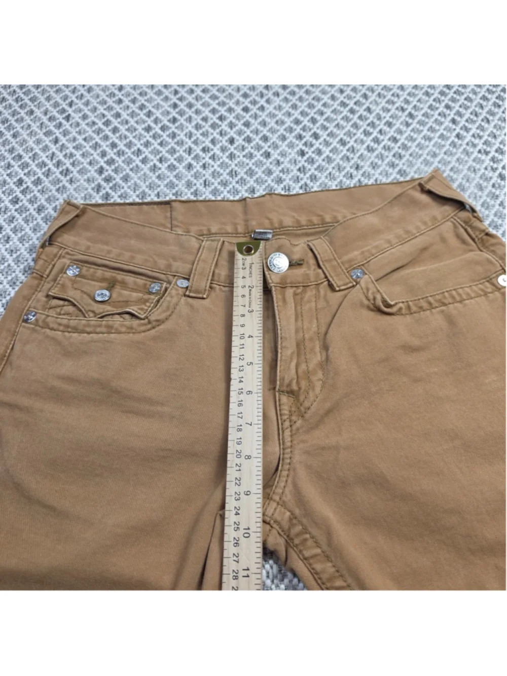 True Religion Section Straight Jeans Mens 31 Brown Tan Cotton Casual Y2K